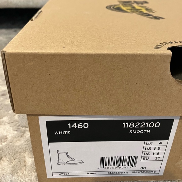 Dr. Martens white 1460 Smooth Leather Boots-6 - Picture 7 of 7
